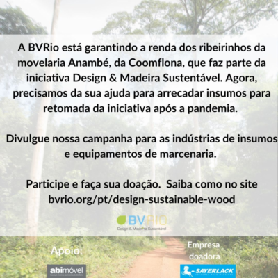 Campanha da BVRio em prol dos moveleiros ribeirinhos chega à segunda fase